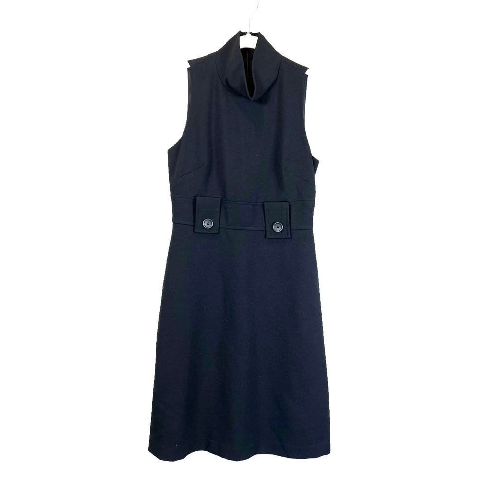 Banana Republic Wool Sheath Midi Dress Black Women's 0